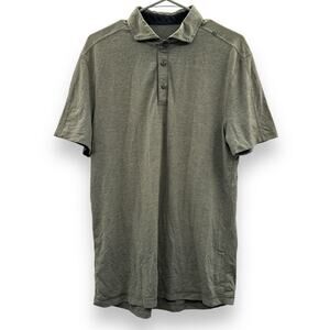 Lululemon Evolution Short Sleeve Polo Shirt in Gray/Brown Sz M‎